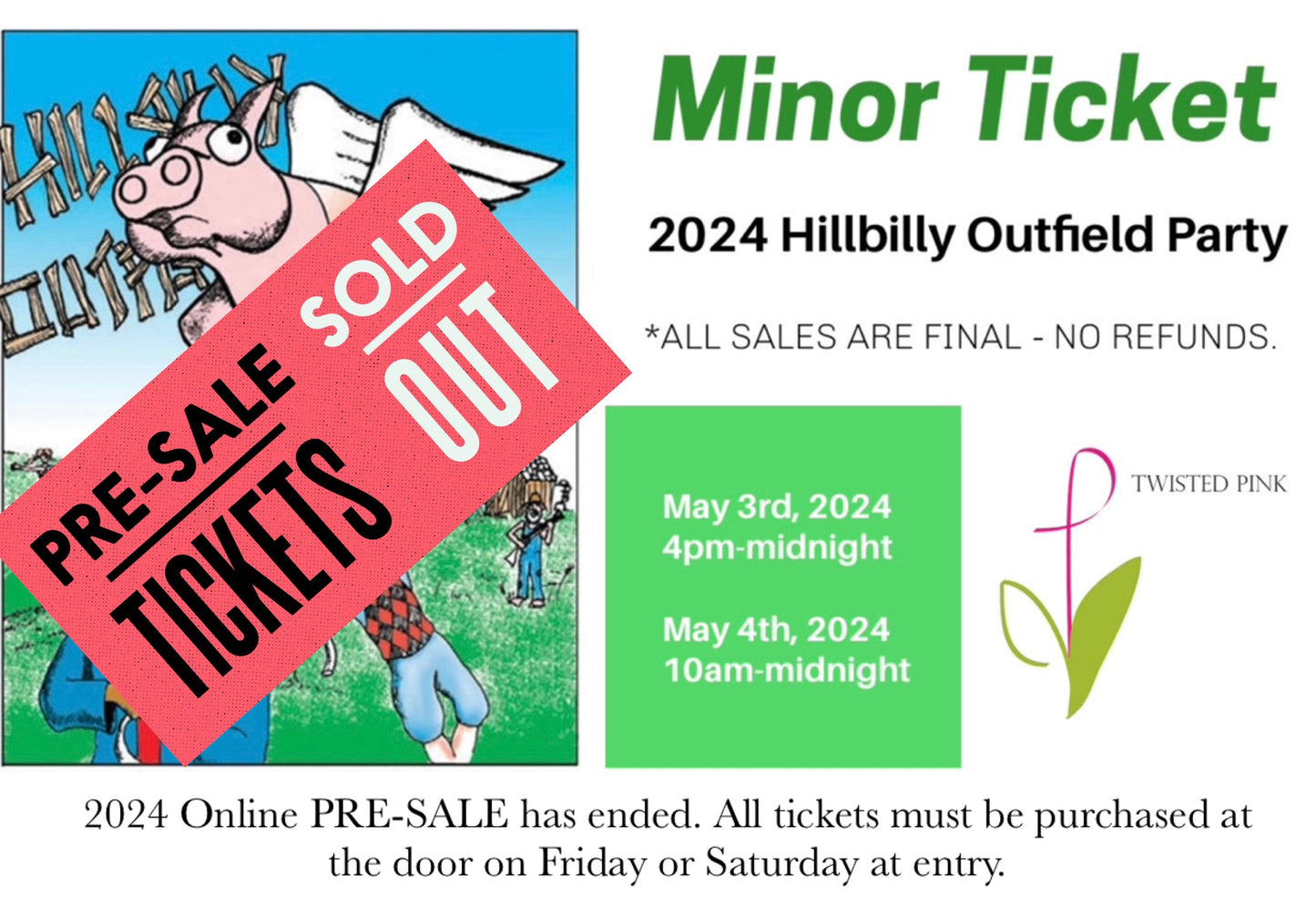 2024 Hillbilly Outfield 2 Day MINOR (11-20) Ticket